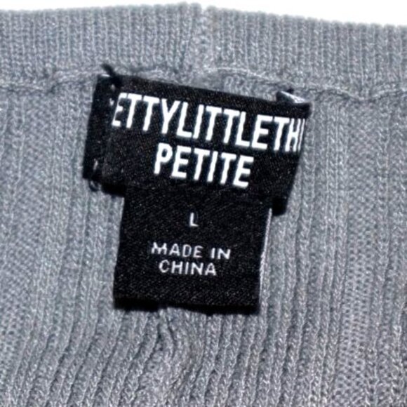 PrettyLittleThing Rib Knit Flared Pants Petite Soft Girl Indie Streetwear - Picture 4 of 6